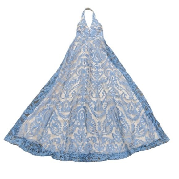 Speechless Light Blue Embroidered A-line Gown - Picture 8 of 16